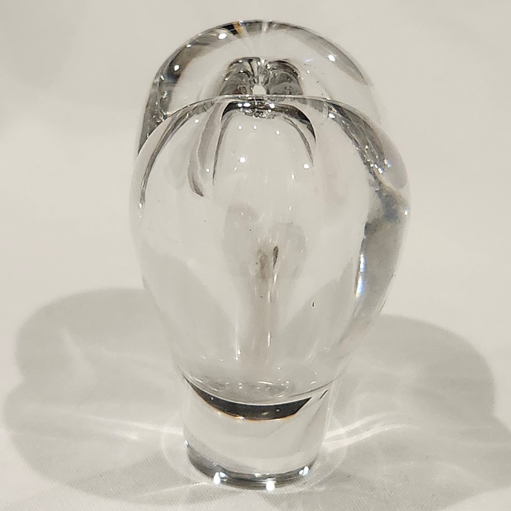 Heart Bud Vase Home Decor Small Clear Hand Blown Glass - Picture 3 of 12